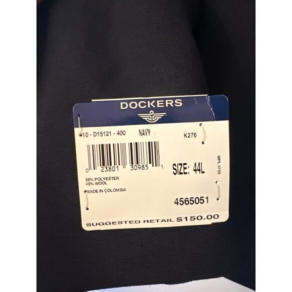 NWT Dockers Mens Navy Blazer Size 44L Polyester & Wool Blend - Picture 5 of 7
